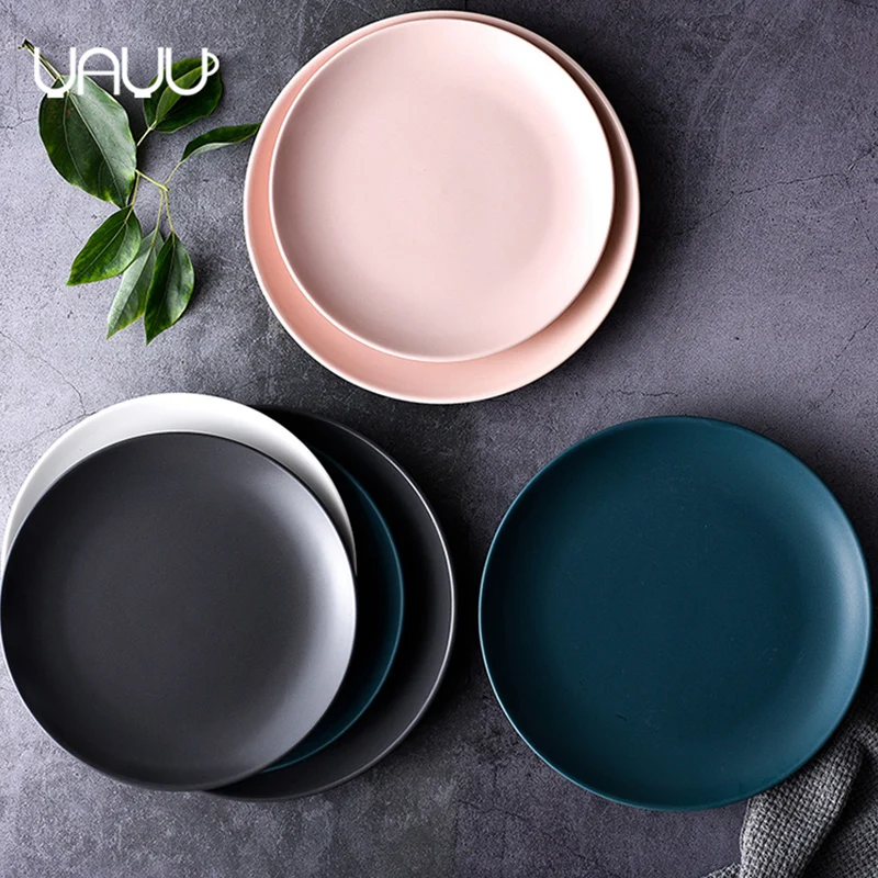 

Dinner plates Europe style high quality good price porcelain plate set durable glazed pink ceramic plates dishes restaurant, Customized