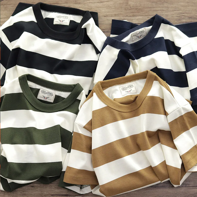 Stripe Hot Supplier Custom T Shirt 100% Cotton Mens Clothing Designer Wholesale T-Shirt Mens Shirts High Quality
