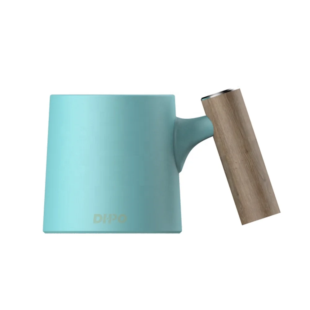 

DHPO 450ml matte ceramic mug coffee with wooden lid