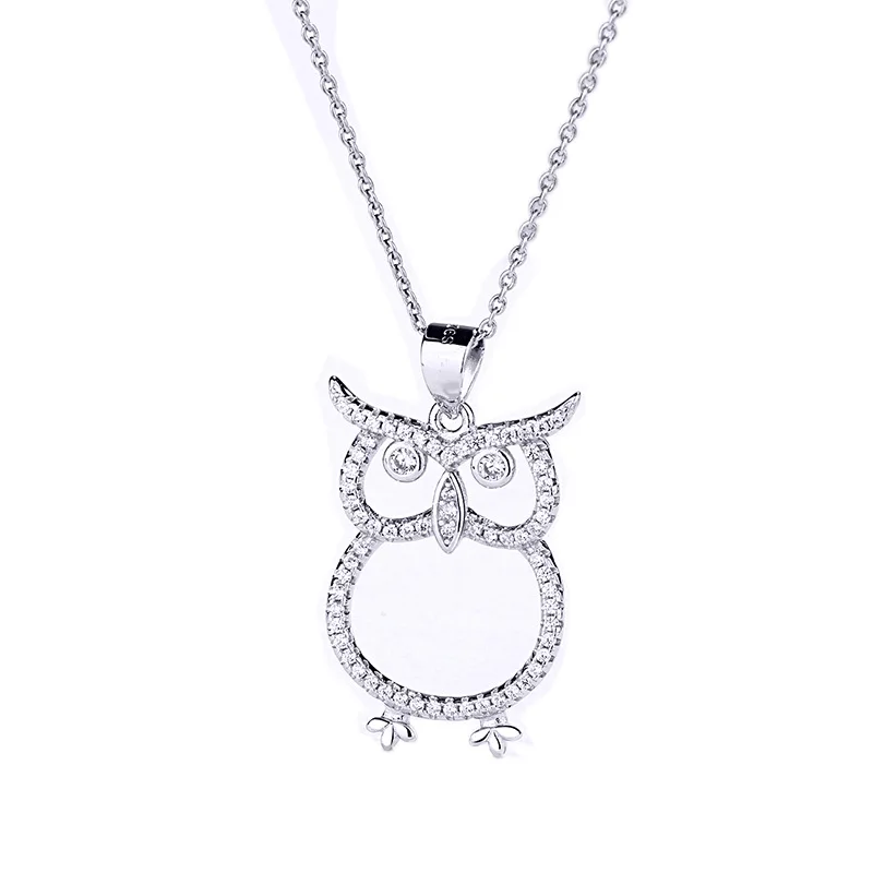 

Hainon S925 Sterling Silver Owl Pendant Necklace Personalized Micro zircon animal Pendant for Women wholesale