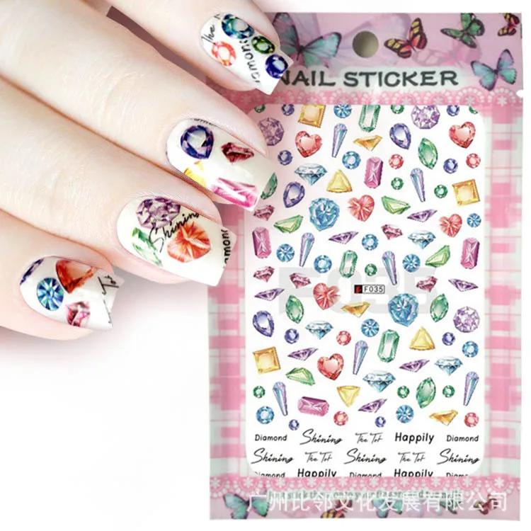 

F001-F020 Hot Selling Fashion Art Nail Sticker Wholesale Diy Nail Art Decoration Sticker