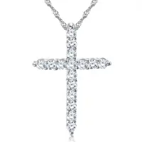 

RINNTIN ON56 Christian Necklace Brass Jewelry Zircon Cross Necklace