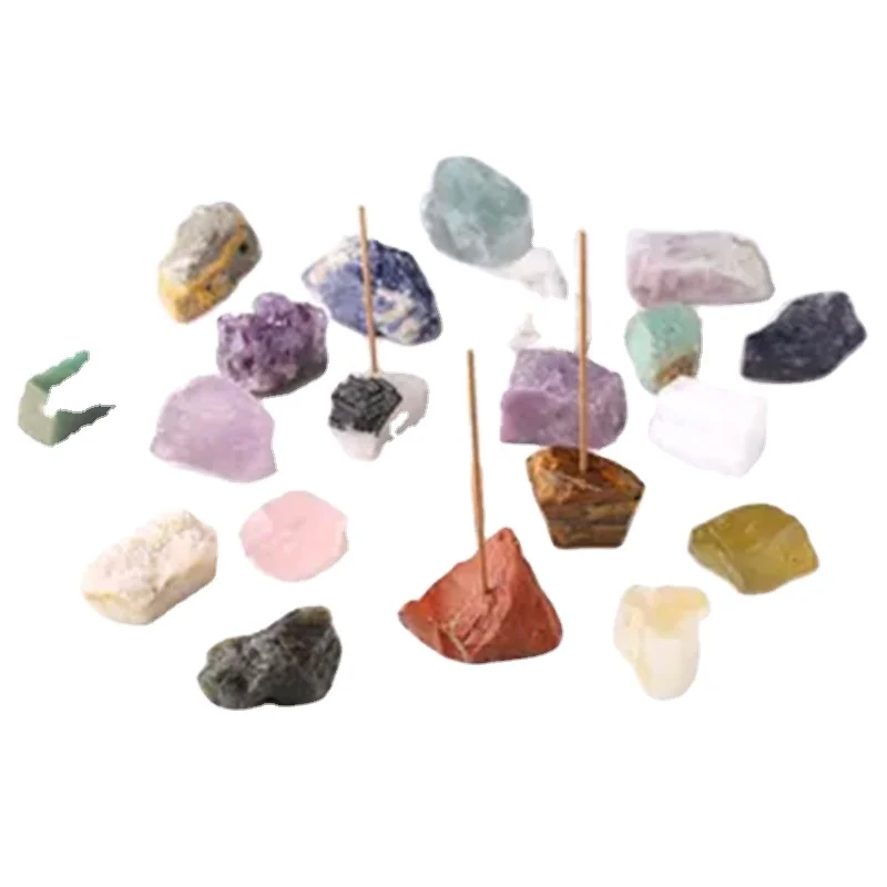 

Wholesale Blocks Crystal Incense Holder Stick Holder Rock Incense Rose Quartz Crystal Feng Shui Crystal