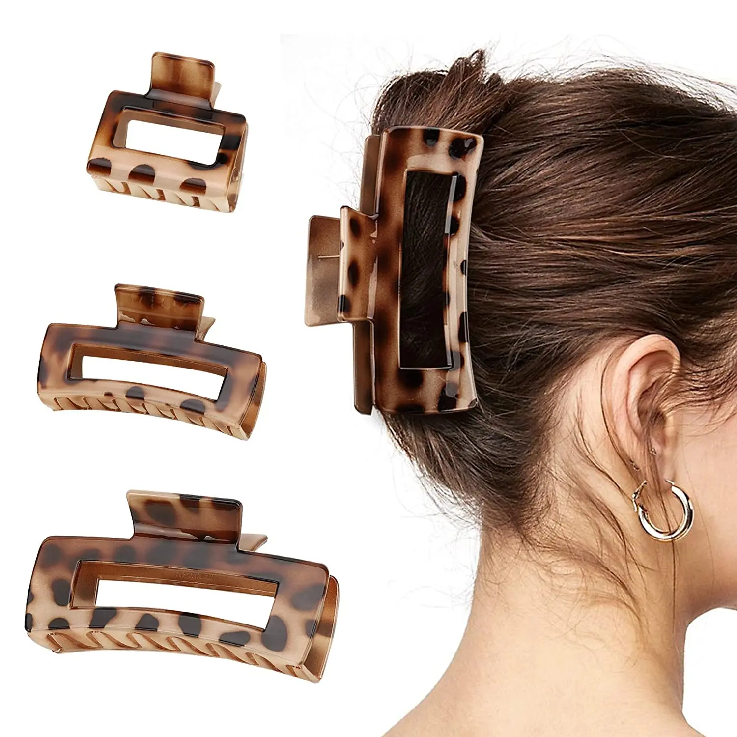 

wholesale Strong Hold Rectangular Hairpin Set Non-slip Classic Hair Claw Clips for women, As picture