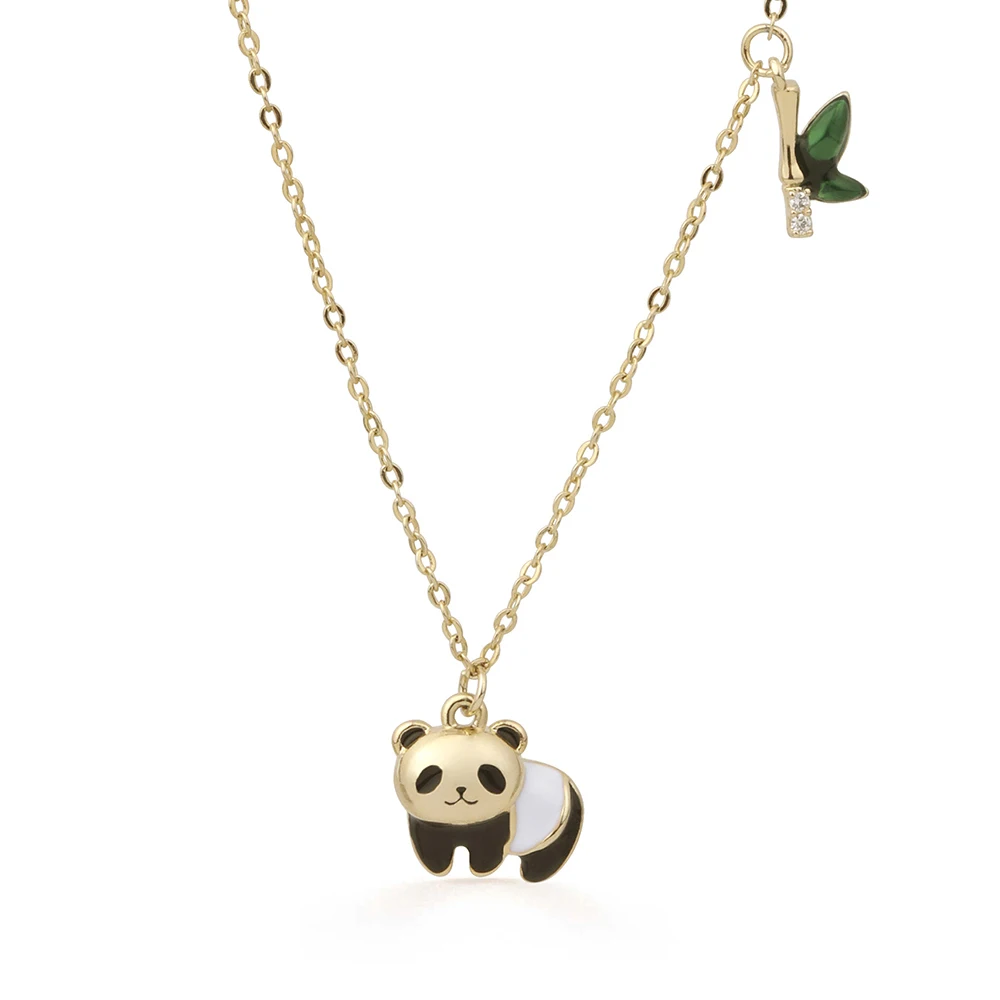

Charare wholesale gold plated chain animal panda necklace jewelry accessories for women