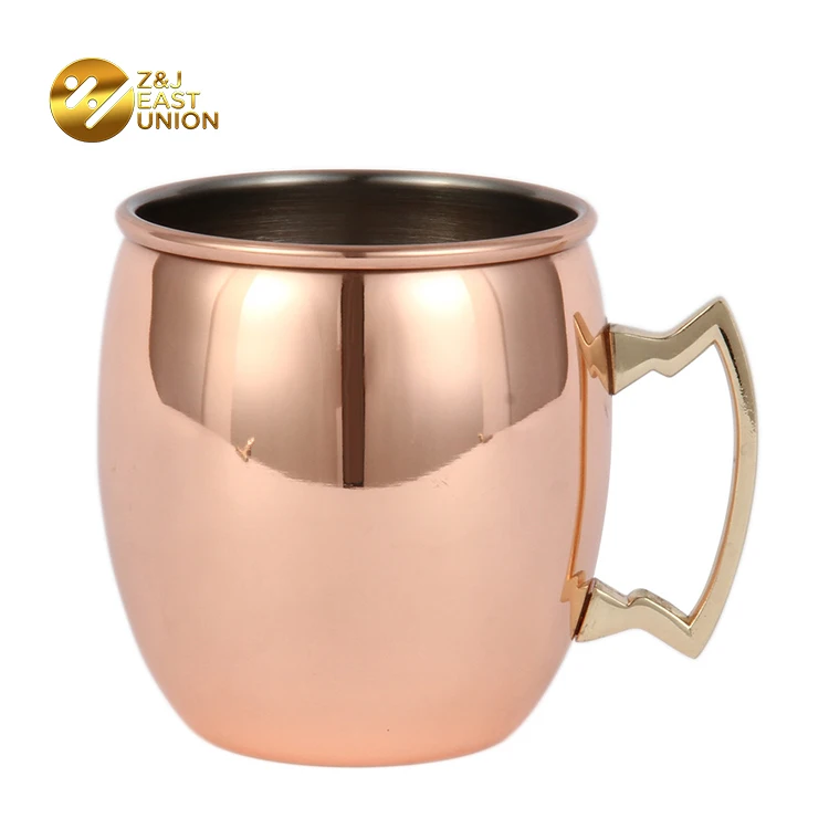 

Wholesale Customize Food Safe Pure Solid Copper Plated Coffee Beer Moscow Mule Cups Mug Set In Box With Handle