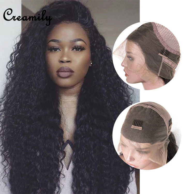 

Wholesale Natural Black Virgin Brazilian Human Hair Lace Front 360 Lace Frontal Wig For Black Women