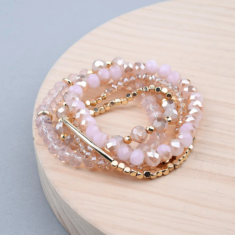 

Bracelet Stack For Women Crystal bracelet set Stacking Bracelet seven color for choose, As picture