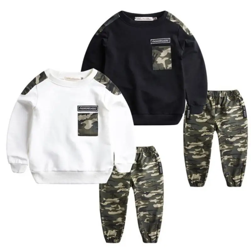 

2-9Y Toddler Kids Baby Boy Camouflage Shirts Pants Child Sports Outfits Tracksuit Clothing Set 559