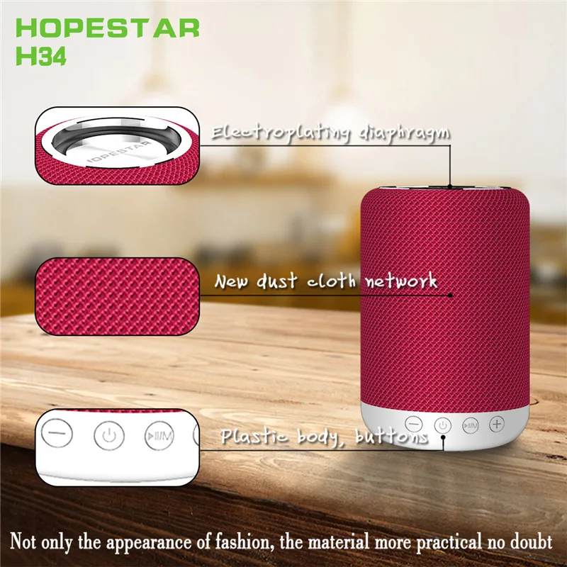 Hopestar H34 Mini Bluetooth Speaker Portable Wireless Waterproof Handfree Hifi Stereo Bass Player Power Bank Support Usb Tf Fm - ANKUX.COM