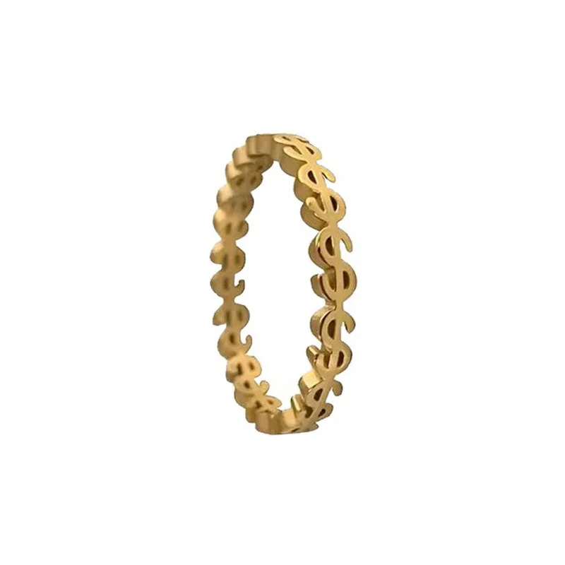

Stainless steel dollar shape ring jewelry women, As pic