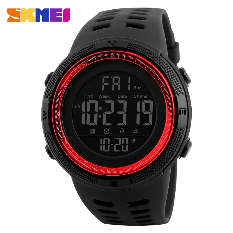 

2020 New Hot Sale men's sports watch 1251 chronograph alarm clock digital watch 50M waterproof dual time countdown stopwatch