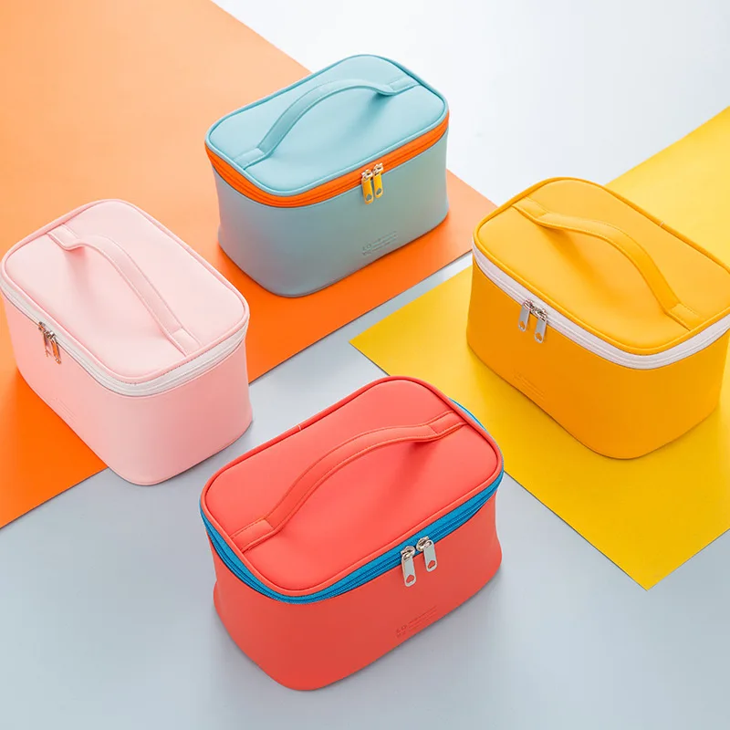 

Korean PU handbag ins wind portable travel skin care products wash bag cosmetic storage bag can be customized