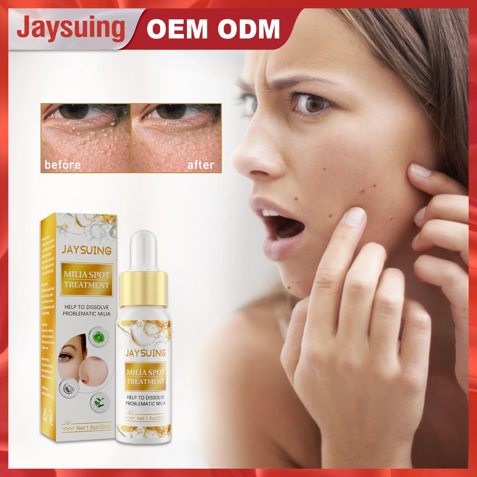 

Jaysuing Face Serum Moisturizing Whitening Firming Fade Fine Lines Anti-wrinkle Anti-aging Deep Care Essence 30ML