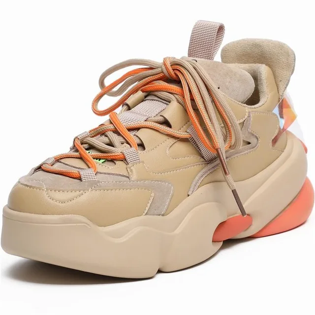 

Dropshipping Custom Logo Style Genuine Leather Chunky Women Sneakers New Winter Fashion Female Outdoor Shoes Plus Size 35 40
