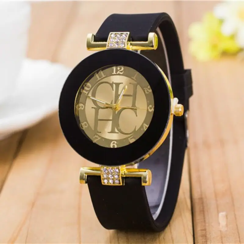 

New simple leather Brand Geneva Casual Quartz Watch Women Crystal Silicone Watches Relogio Feminino Wrist Watch