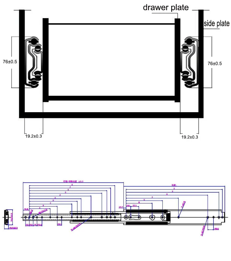 Telescopic 180kg Ball Bearing Locking 1500mm Heavy Duty Slide Drawer Table Slide