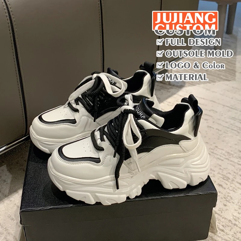 

2024 Women's New Style Vulcanize Chunky Sneakers Breathable Mesh Platform Trainers Sporty Casual Dad Shoes