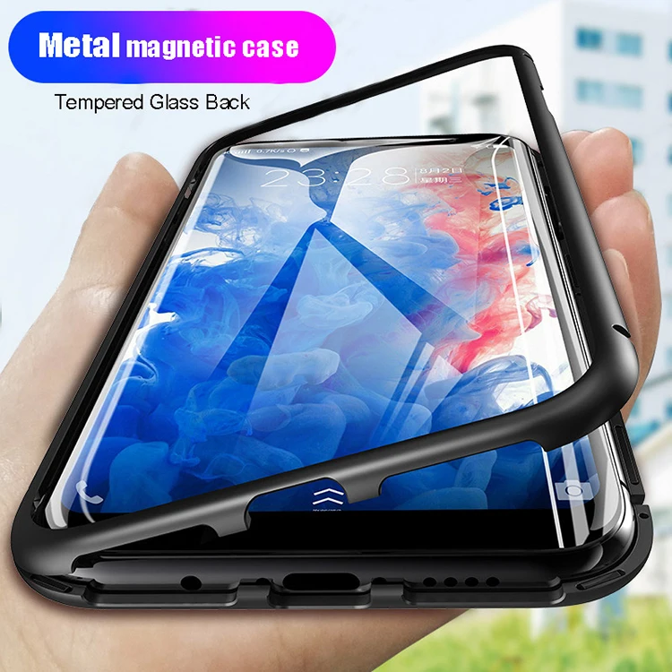 

Shockproof Single Glass Magnetic Adsorption Phone Case For Samsung S20 S9 Note9 S8 Note8, Red/blue/black/white