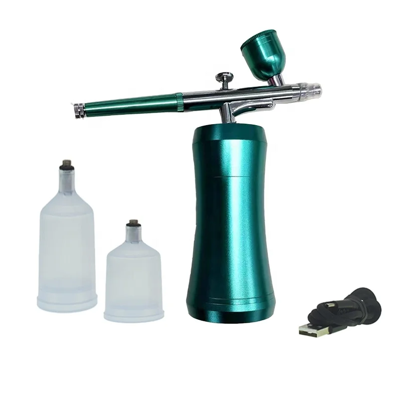 

0.3mm Nozzle Double Action Type C Charging Portable High Pressure Facial oxygen Compressor Makeup Airbrush