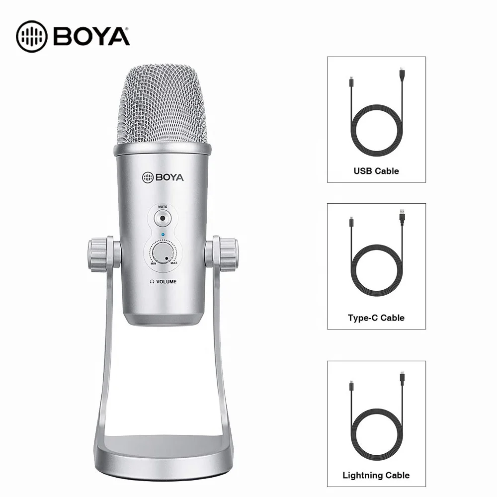 

BOYA BY-PM700SP USB Condenser Microphone for Mac Android PC Mics for Recording Broadcasting, Black