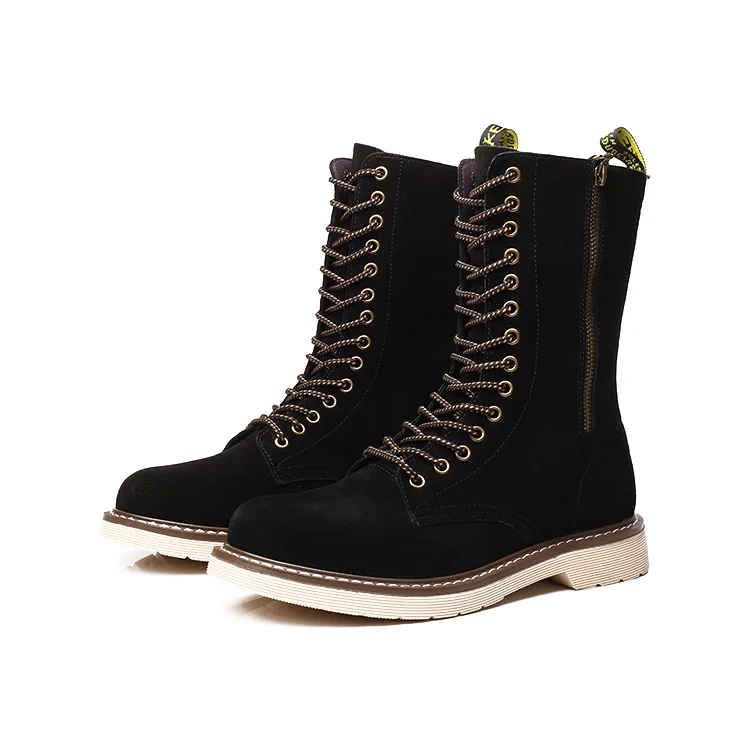 

High Help Zipper Style Boot High Man Black with Antiskid TPR Outsole, Black+grey+yellow