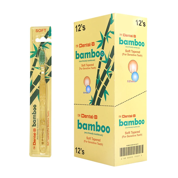 

Biodegradable Bamboo Toothbrush Laser Logo Personalized Adult Tooth Brush with Soft Bristle in Stock