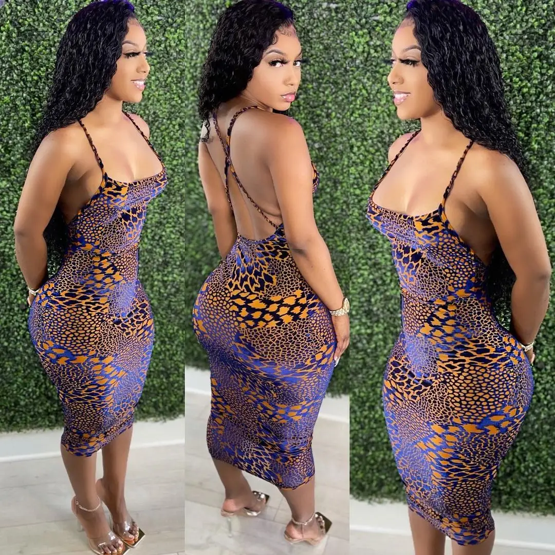 

3xl Summer Sexy Plus Size Women Fashion Summer Dresses Tie Dye Ribbed Dress