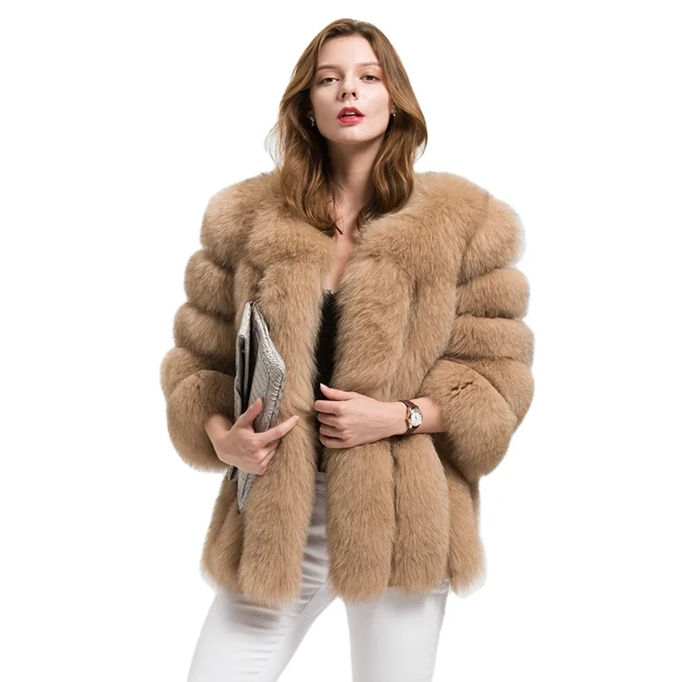 

Women Real Fox Fur Jacket Winer Autumn Warm Outwear Beautiful Coat Lady Fashion Fur Coat S1589, Customized color