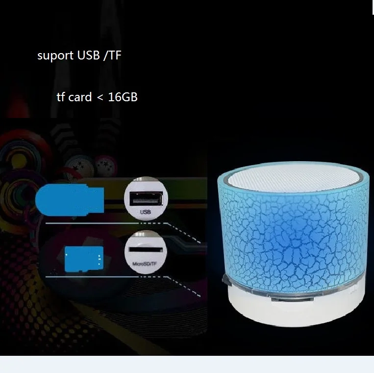 LED Portable Mini Speaker Wireless Bass Speaker W/TF USB led music speaker cheap bocinas portable - ANKUX.COM