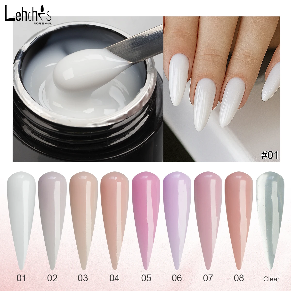 Hema 15g Nail Gel Builder High Quality TPO-Free UV Gel Extension LED Lamp Designer Style Water Base High Viscosity Pretty Color