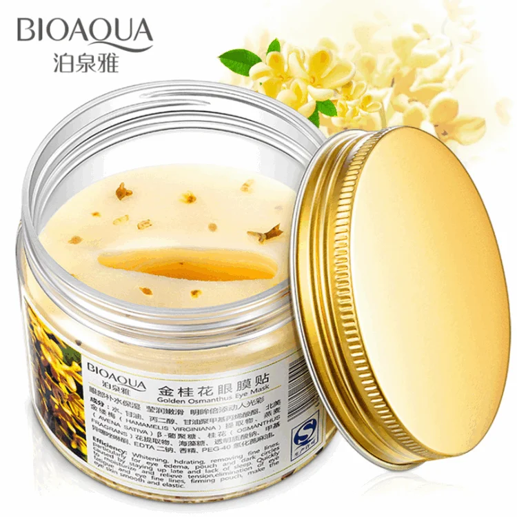 

Golden Osmanthus Eye Mask Pads With Hyaluronic Acid Oats Witch Hazel Extract Trehalose Castor Oil For Dark Circles Puffiness