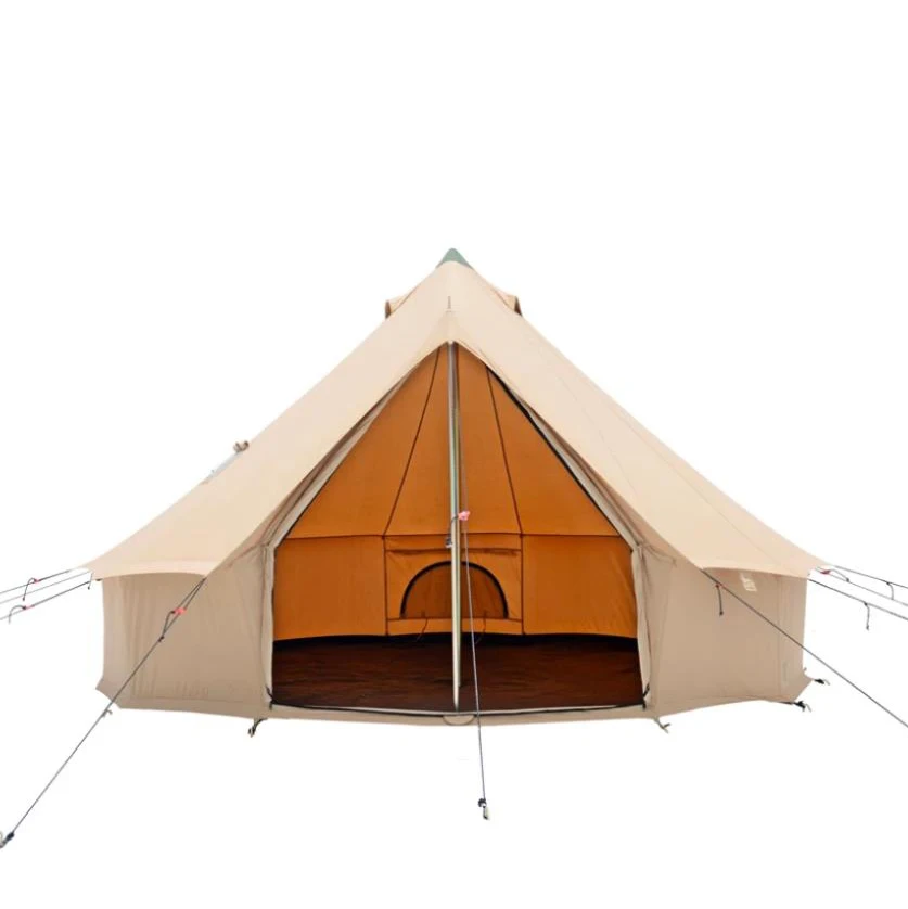 

7M Glamping Durable Waterproof Luxury Canvas Bell Tent, Beige, red, green, camo