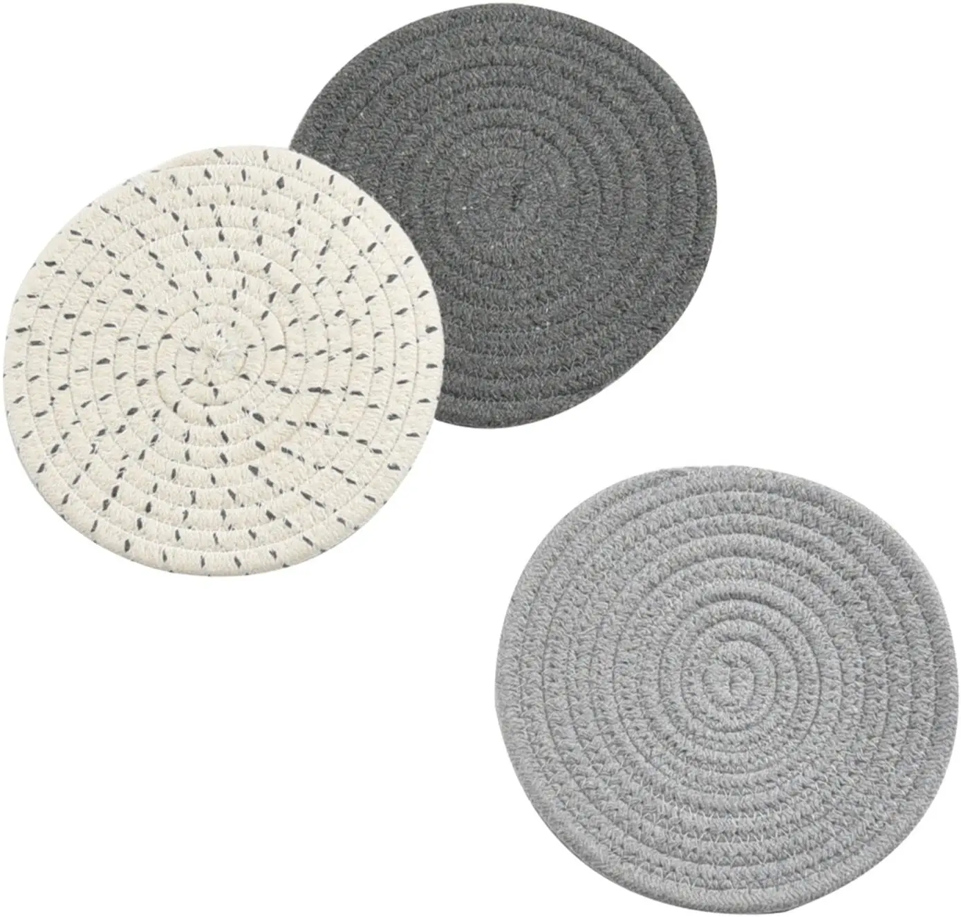 

Multicolor Hot Sell Pure Cotton Weave Placemats Heat Resistant Insulation Pad, Grey