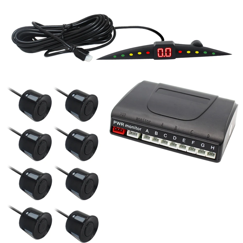 12v Car Accessories Parking System Sensor Kit With 8 Sensors 22mm