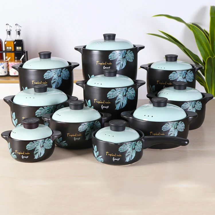 

Chaozhou blue flower big capacity soup porridge ceramic mini casserole pot kitchen accessories cooking pots set