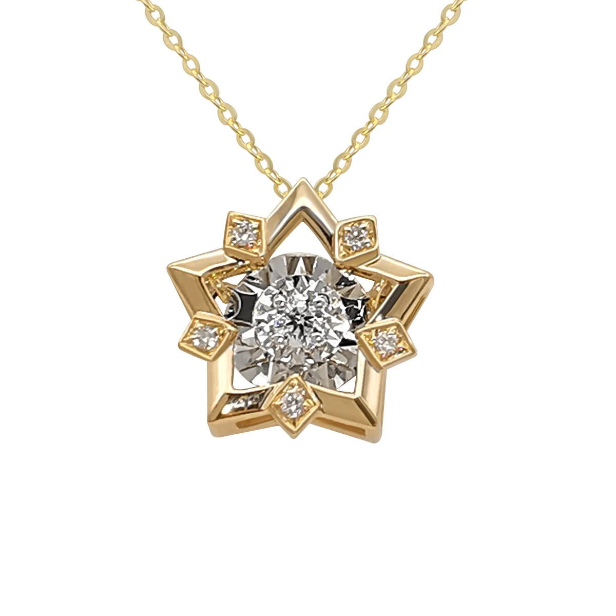 

Popular Star pendant Necklace 18K Real Gold Necklaces Real Diamond Jewelry Women AU750 Yellow Gold Necklace Chinese Gold