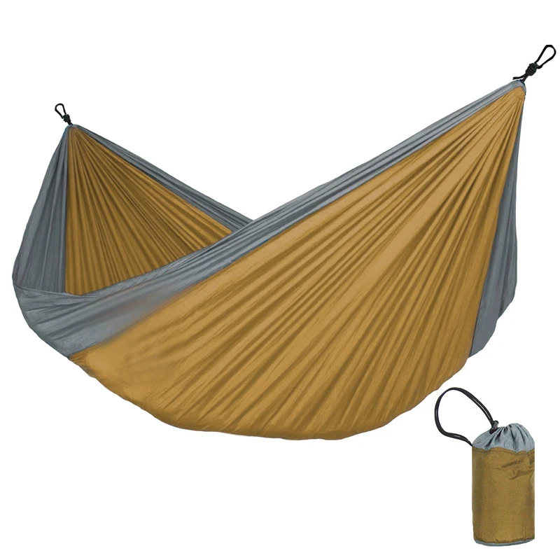 

High Quality Parachute cloth hammock Double color matching comfortable Swing Hiking Hammock Outdoors Camping Hammocks, Red or can customized