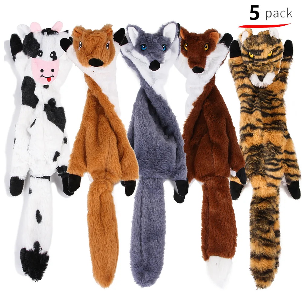 

Wholesale Pet No Stuffing Animals Dog Plush Chew Toy Interactive Dog Squeaky Toys, Picture showed