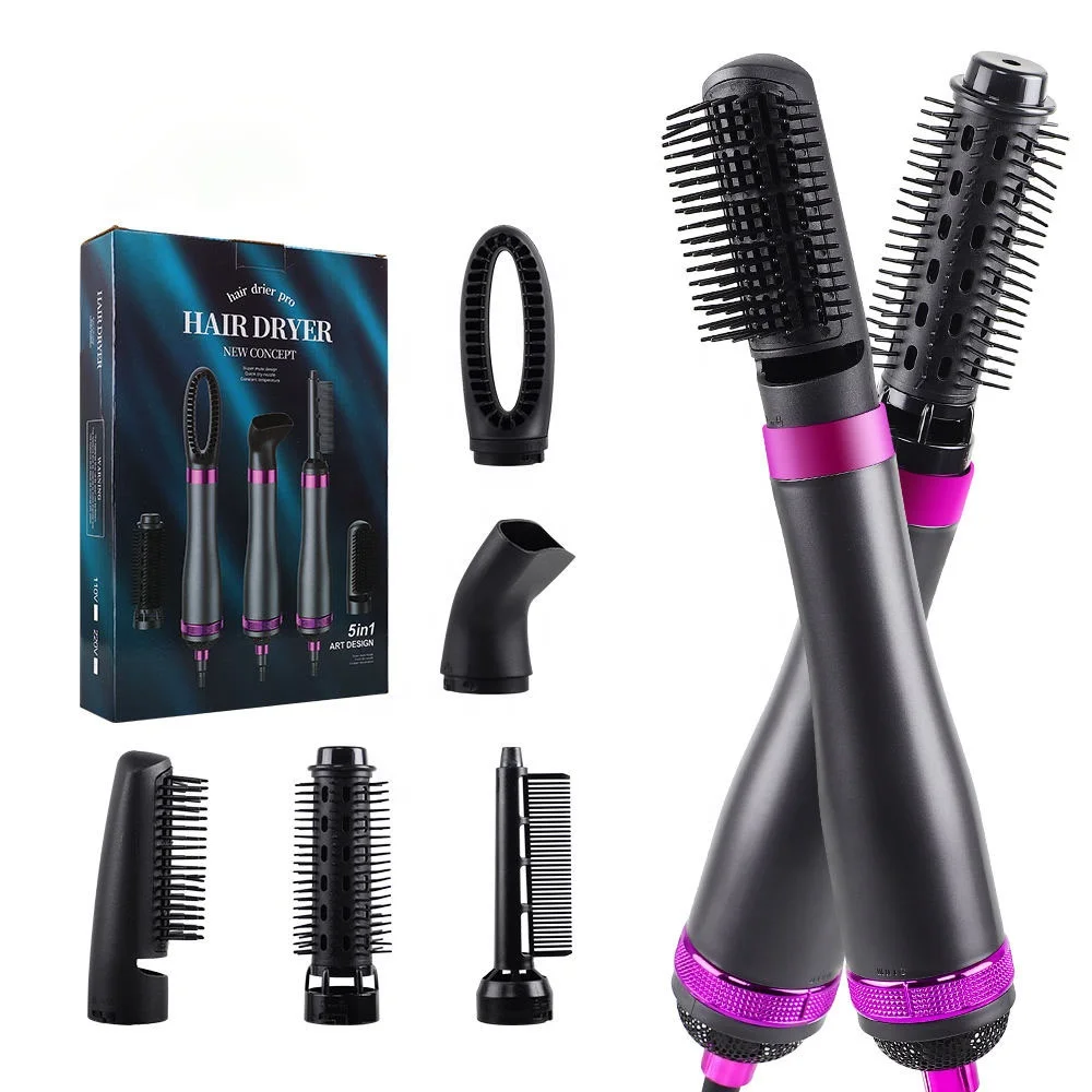 

5 in 1 Hair Styling Hot Air Comb Hair Dryer Brush Blow Dryer Hair Curler Straightener Multi-function Products Air Styler wrap