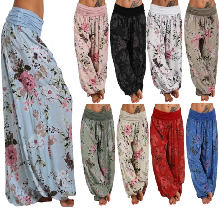 

Hot Sale New Style Fashion Casual Women Print Loose Pants, White/red/black/pink/apricot/dark blue/light blue/army green