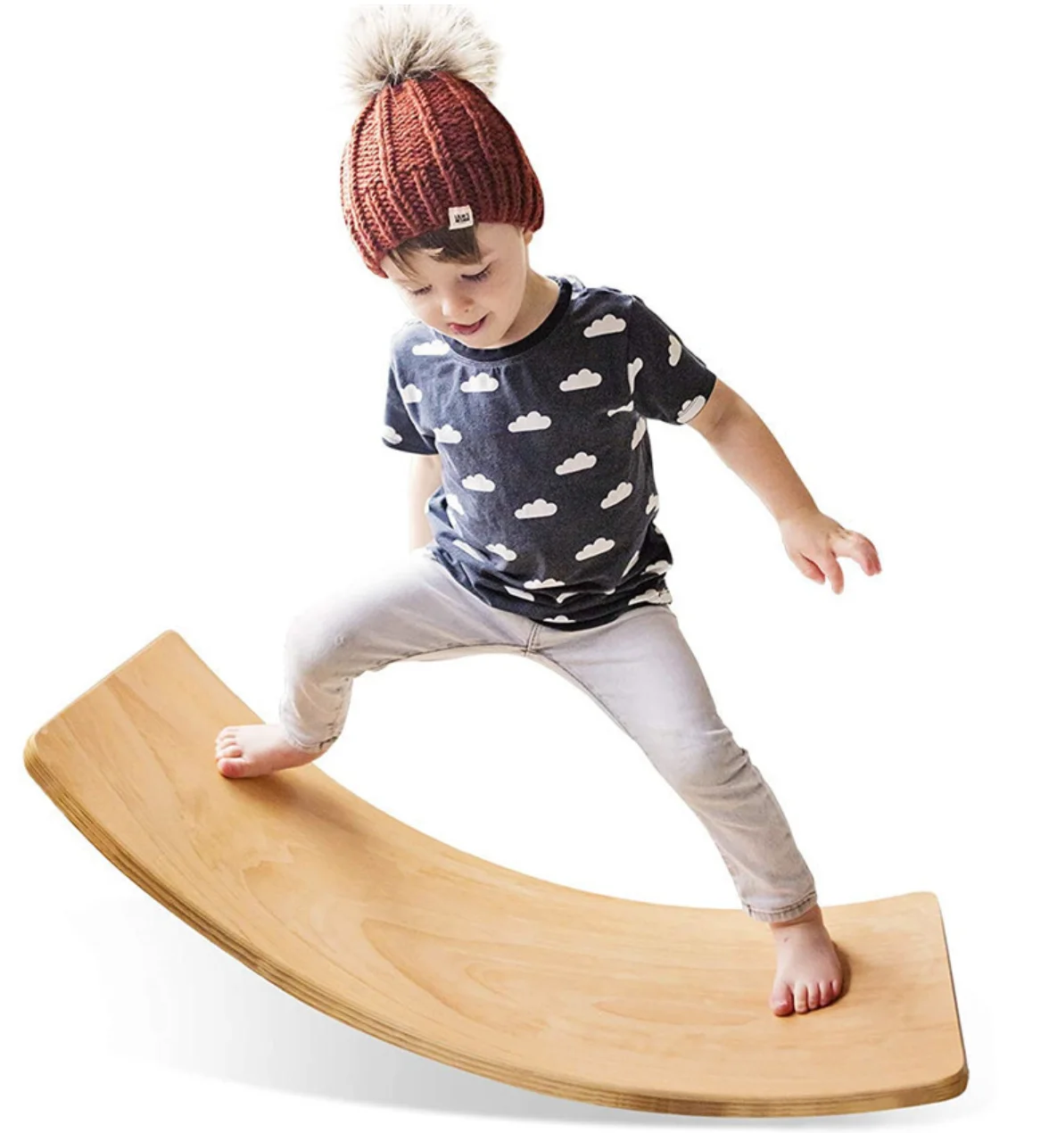

Christmas gift promotion wooden balance board ECO friendly balancing toy wobble board game wood kids fitness gym balance board