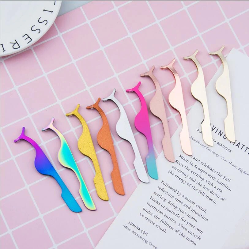 

Custom Logo Rose Gold Eyelash Volume Lashes Tweezers Extension Applicator Eyelash Tweezers, Customer's choice