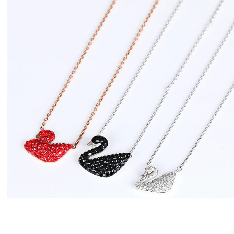 

European and American Jewelry women's new diamond chain fashion pendant Swan Necklace
