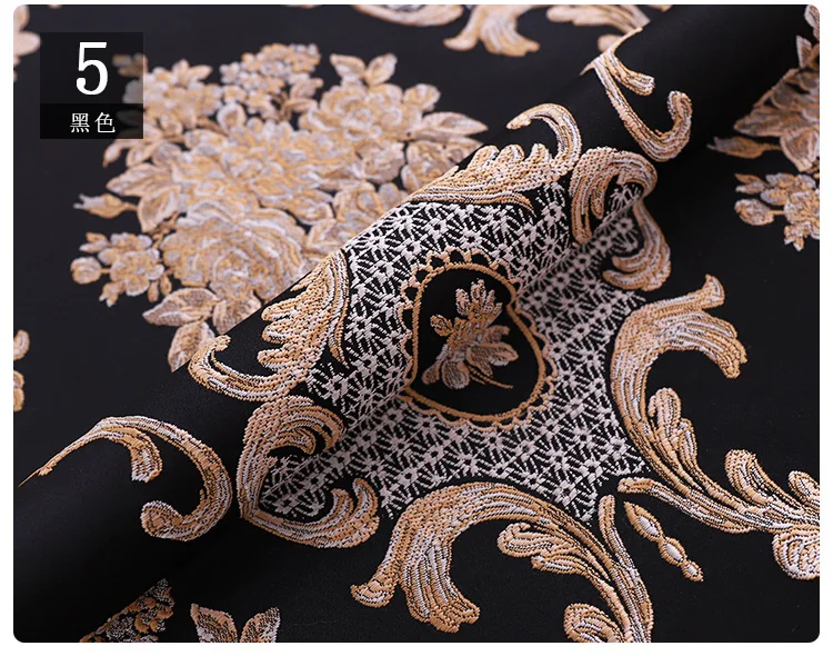 
heavy embroidery jacquard fabric for dress fashion palace style jacquard fabric 3D pattern jacquard fabric 