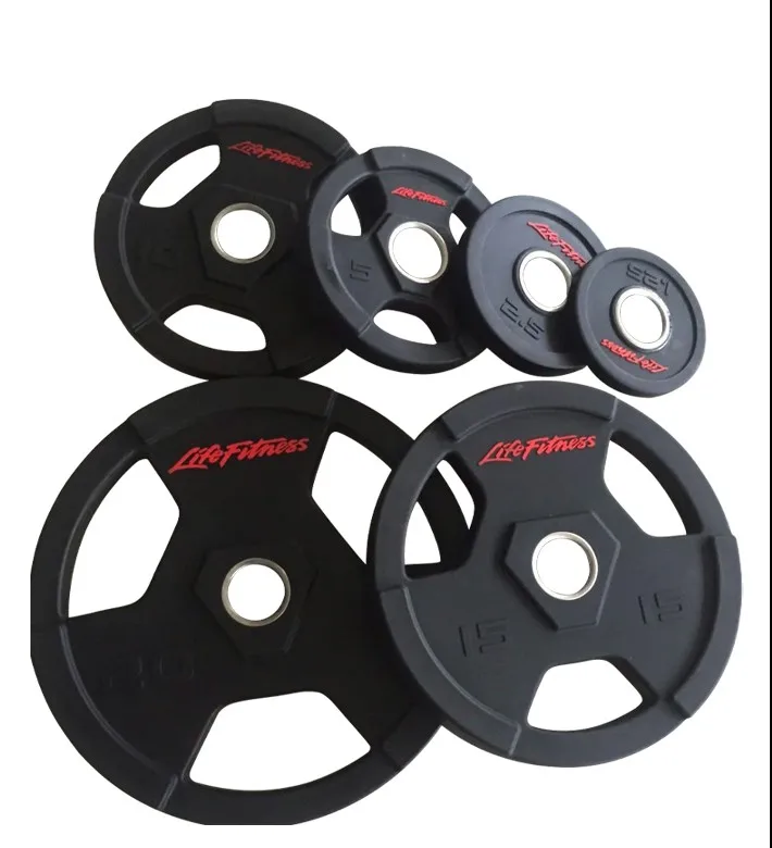 

Wholesale Professional Gym Tpu Urethane Tri- Grips Eco-Friendly Weight Plates With Customized Logo, Black