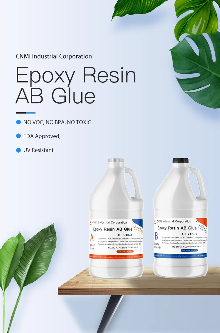 CNMI 2:1 AB Epoxy Resin Adhesive Transparent Gloss Crystal Curing