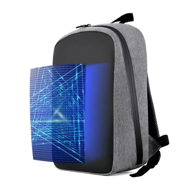 

Rechargeable Luminous LED Backpack Waterproof Wifi Control LED Advertising Shoulder Bag