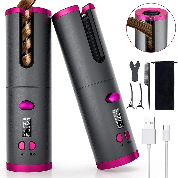 

H083 New Products Cheapest Usb Timer Settings Curling Irons Hair Curler Manufacturer, Red