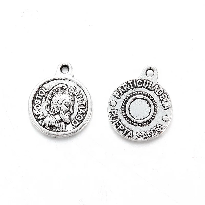 

17*14mm Round Jesus Coin Wholesale necklace,earring bracelet jewelry DIY handmade, Antique silver